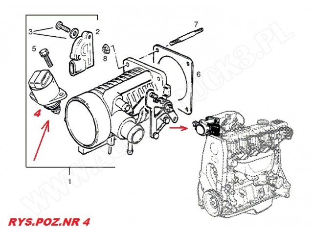 Silnik Krokowy-Nastawnik-Zawór Biegu Jałowego Opel 1.4-1.6 16V Benzyna,Ecotec
